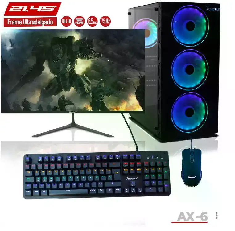 Laptop Janus Computador Gamer Ryzen 7 5700G / Ddr4 8Gb / Ssd 256Gb / Monitor 22