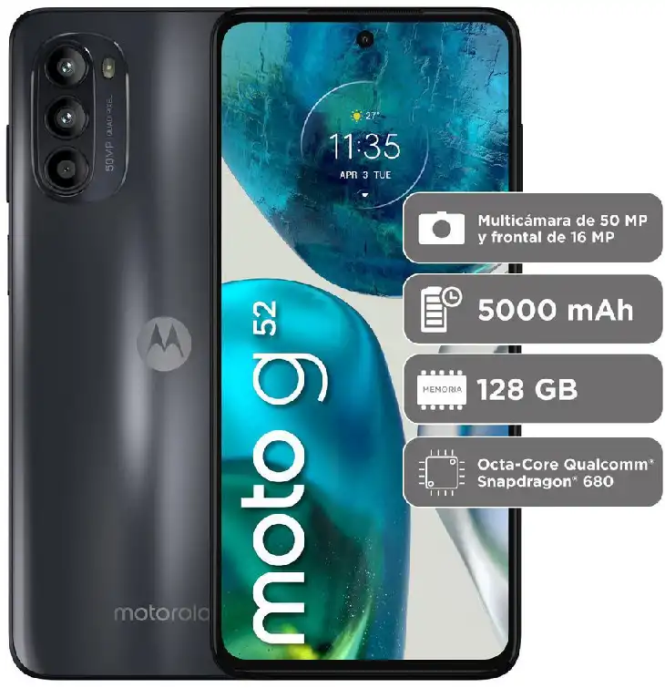Celular Motorola Celular  Moto G52 128 GB 6 GB  RAM Negro