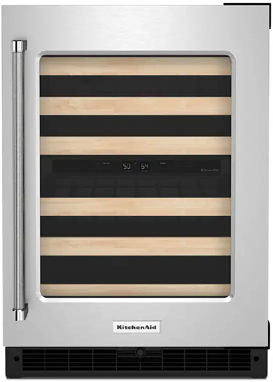 Refrigerador Kitchenaid Cava de Vinos  46 Botellas  Plateado Puerta Apertura Derecha