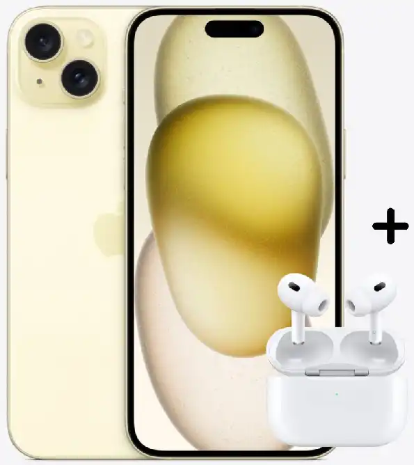Celular Apple IPHONE 15 128GB eSIM - YELLOW + AIRPODS PRO 2DA GEN