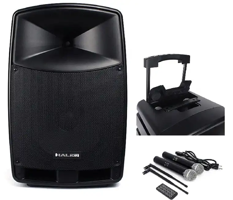 Sistema de sonido Halion Parlante Activo  PHA-12F Batería Recargable 1200W USB BT