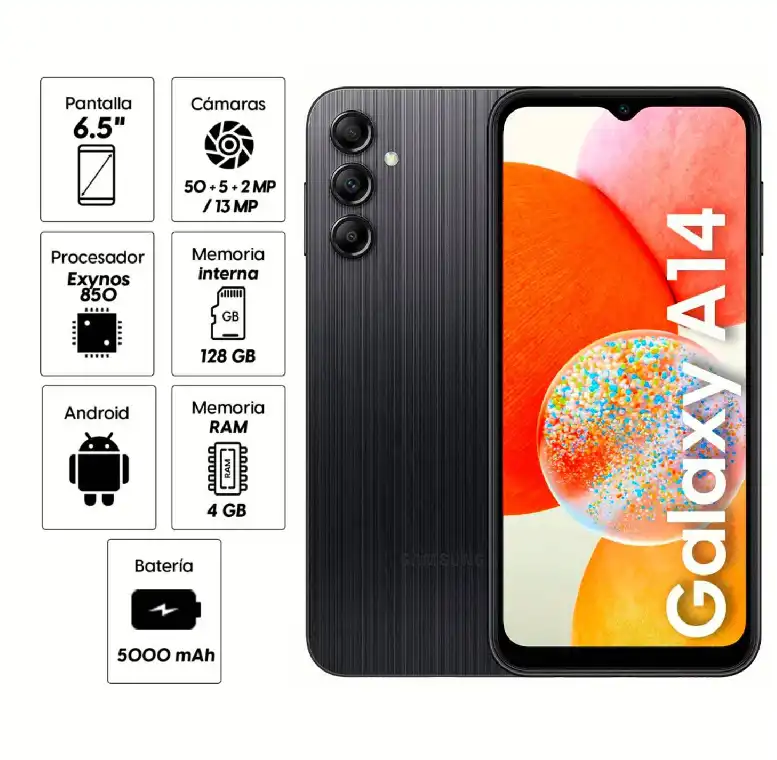 Celular Samsung Galaxy A14 5G RAM 4GB 128GB Negro