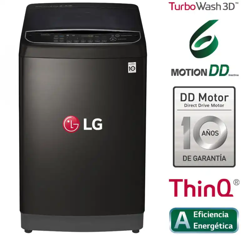 Lavadora Lg Lavadora  TurboWash 3D Carga Superior WT13BS6H 13 Kg Negra