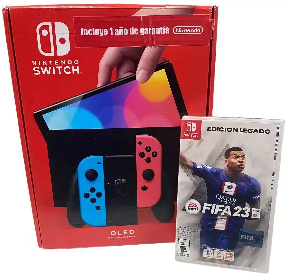 Nintendo CONSOLA SWITCH OLED NEON MAS FIFA 23 Tienda Paris
