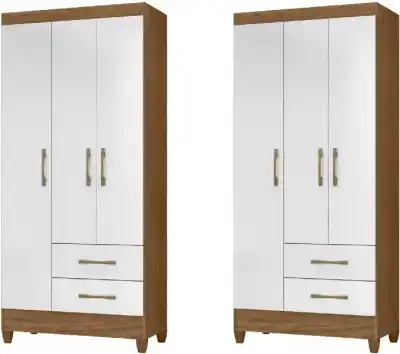 Mueble Roch ltda Set 2 Closet 3 puertas M-803X2 blanco