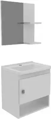 Mueble Tecnomobili Mueble vanitorio aéreo 49 cm + espejo BN blanco