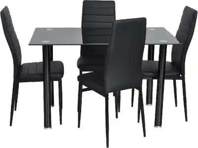 Mueble M+design Comedor 4 sillas vidrio negro