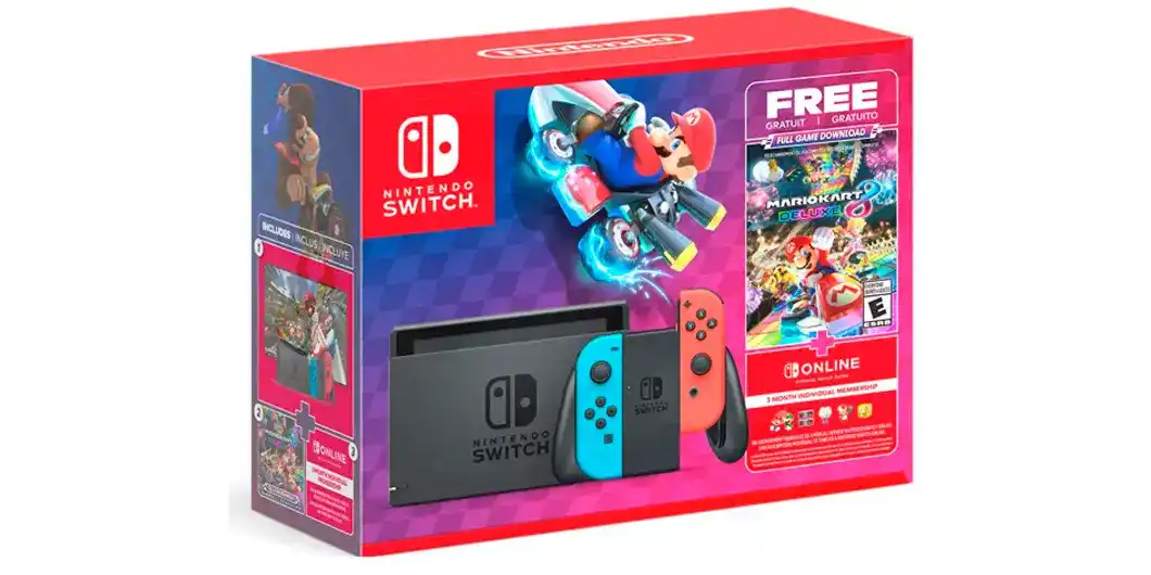 Nintendo Consola Nintendo Switch V2 + Mario Kart 8 Deluxe Tienda Paris